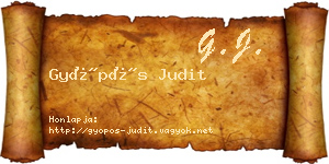 Gyöpös Judit névjegykártya